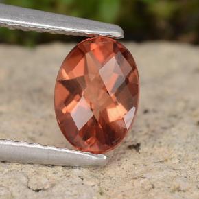 Andesina labradorita naranja natural de 0,74 ct, corte óvalo, VVS