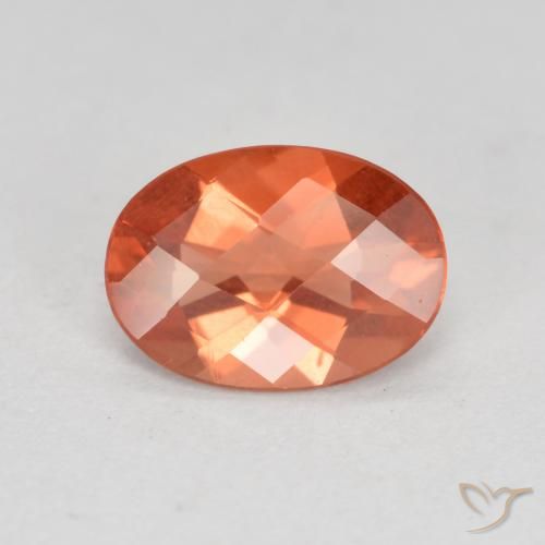 Labradorita Andesina Roja Anaranjada natural de 0.64 ct, Corte Óvalo, VVS-VS
