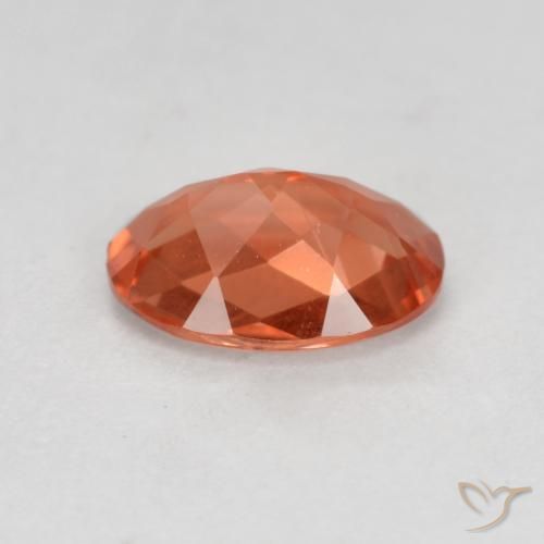 Labradorita Andesina Roja Anaranjada natural de 0.64 ct, Corte Óvalo, VVS-VS