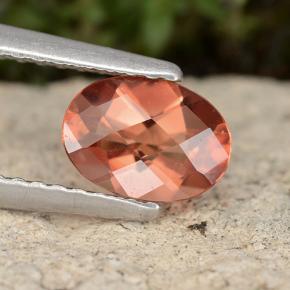 Andesina labradorita naranja natural de 0,63 ct, corte óvalo, VVS-VS
