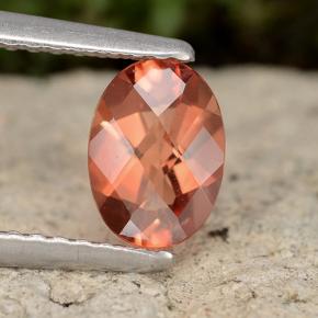 Andesina labradorita naranja natural de 0,63 ct, corte óvalo, VVS-VS