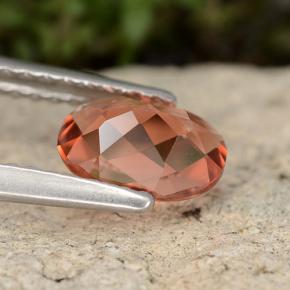 Andesina labradorita naranja natural de 0,63 ct, corte óvalo, VVS-VS