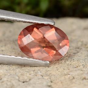 Andesina labradorita naranja natural de 0,72 ct, corte óvalo, VVS