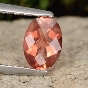 Andesina labradorita naranja natural de 0,72 ct, corte óvalo, VVS