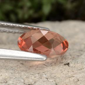 Andesina labradorita naranja natural de 0,72 ct, corte óvalo, VVS
