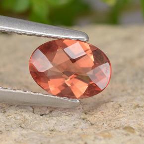 Andesina labradorita rojo natural de 0,60 ct, corte óvalo, VVS-VS