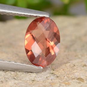 Andesina labradorita rojo natural de 0,60 ct, corte óvalo, VVS-VS