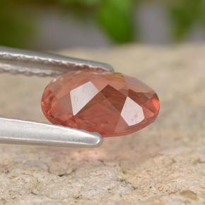 Andesina labradorita rojo natural de 0,60 ct, corte óvalo, VVS-VS
