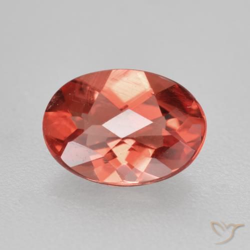 Andesina labradorita rojo natural de 0,66 ct, corte óvalo, VVS-VS