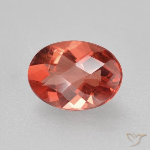 Andesina labradorita rojo natural de 0,66 ct, corte óvalo, VVS-VS