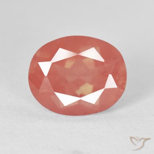 4.21ct Natural Naranja rojizo Labradorita Andesina, Ovalada, Transparente