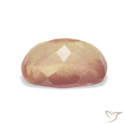 Labradorita Andesina Naranja claro natural de 3.81 ct, Forma Cojín, Transparente