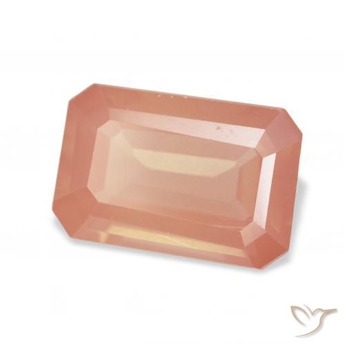 Labradorita Andesina Naranja rojizo natural de 4.36 ct, Corte Octágono / Esmeralda, Transparente