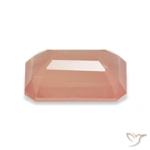 Labradorita Andesina Naranja rojizo natural de 4.36 ct, Corte Octágono / Esmeralda, Transparente