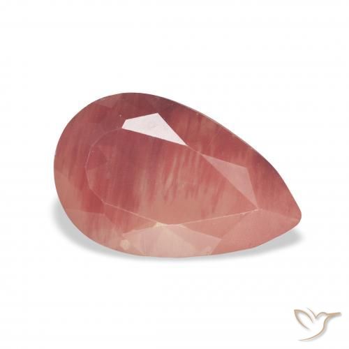 Labradorita Andesina Rojo medio natural de 2.60 ct, En forma de pera, Transparente