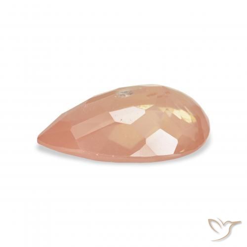 Labradorita Andesina Naranja rojizo natural de 3.18 ct, En forma de pera, Transparente