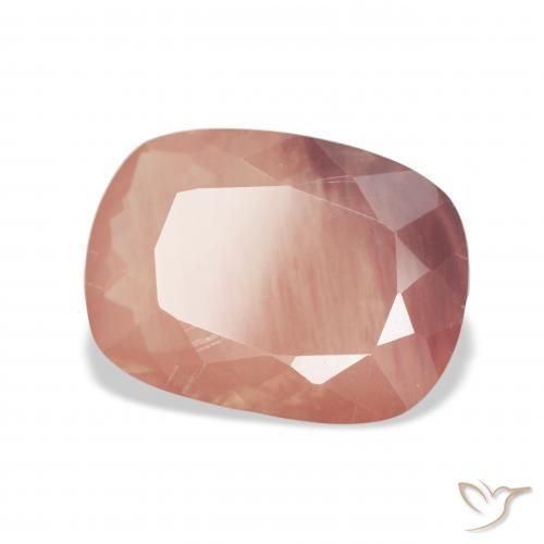 Labradorita Andesina Rojo medio natural de 4.45 ct, Forma Cojín, Transparente