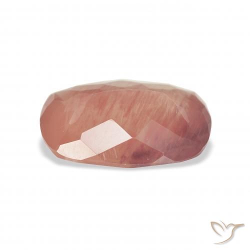 Labradorita Andesina Rojo medio natural de 4.45 ct, Forma Cojín, Transparente