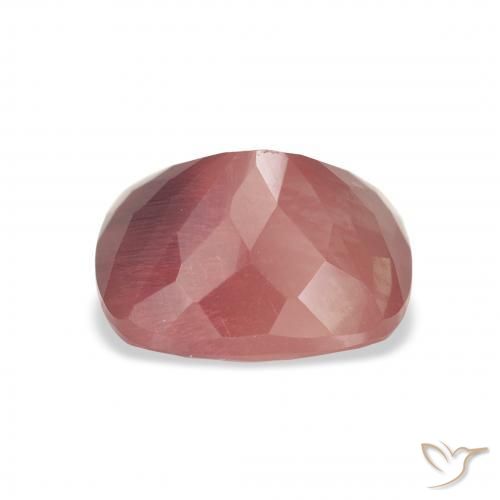 Labradorita Andesina Rosado medio natural de 3.77 ct, Forma Cojín, Translúcido