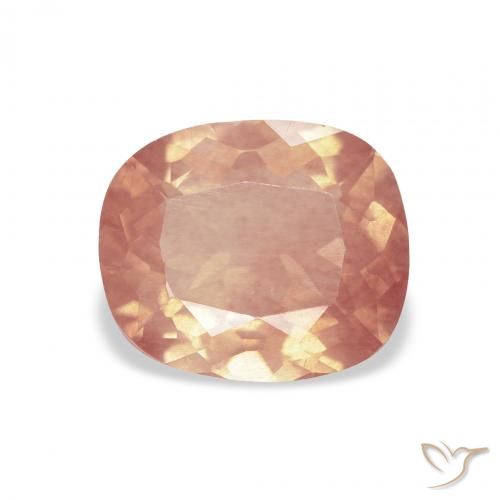 1.95ct Natural Naranja rojizo claro Labradorita Andesina, Forma Cojín, Transparente