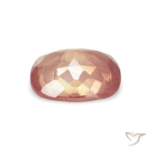 Labradorita Andesina Naranja rojizo claro natural de 1.95 ct, Forma Cojín, Transparente