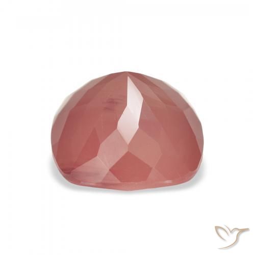 Labradorita Andesina Tono rosado rojizo natural de 3.59 ct, Forma Cojín, Translúcido
