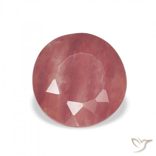 Labradorita Andesina Rosado naranja natural de 1.63 ct, Redondo, Transparente
