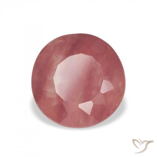 Labradorita Andesina Rosado naranja natural de 1.63 ct, Redondo, Transparente