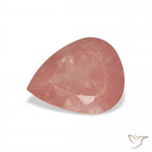 Labradorita Andesina Rosado frambuesa natural de 2.42 ct, En forma de pera, Transparente