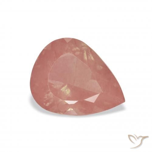 Labradorita Andesina Rosado frambuesa natural de 2.42 ct, En forma de pera, Transparente