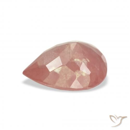Labradorita Andesina Rosado frambuesa natural de 2.42 ct, En forma de pera, Transparente