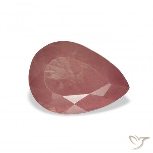 Labradorita Andesina Rosado rosa intenso natural de 2.86 ct, En forma de pera, Transparente