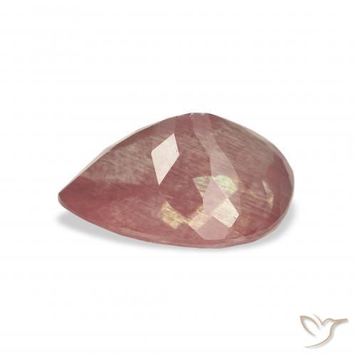 Labradorita Andesina Rosado rosa intenso natural de 2.86 ct, En forma de pera, Transparente