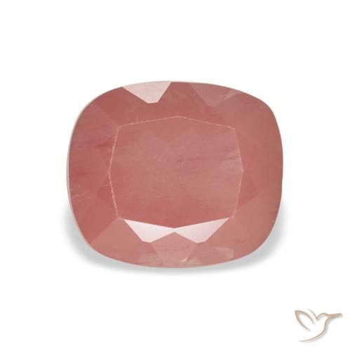 2.37ct Natural Rosado medio Labradorita Andesina, Forma Cojín, Transparente
