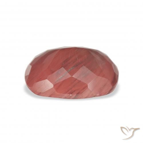 Labradorita Andesina Rojo medio natural de 3.43 ct, Forma Cojín, Translúcido
