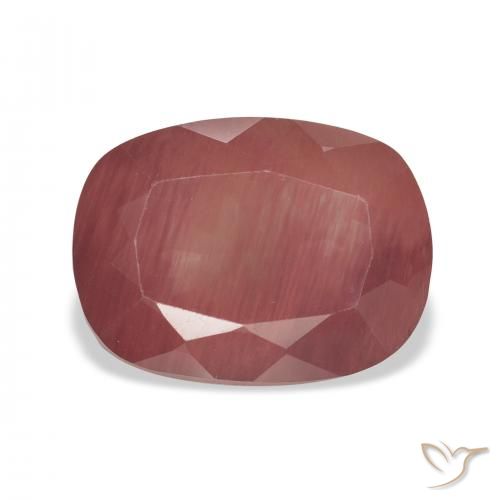 4.92ct Natural Rojo oscuro Labradorita Andesina, Forma Cojín, Translúcido