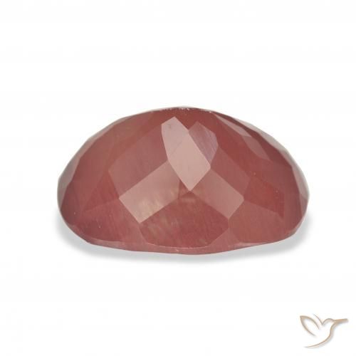 Labradorita Andesina Rojo oscuro natural de 4.92 ct, Forma Cojín, Translúcido