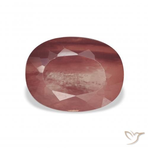 3.38ct Natural Rojo oscuro Labradorita Andesina, Ovalada, Transparente