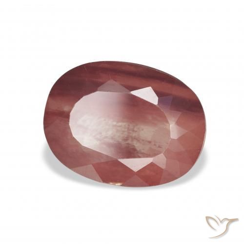 Labradorita Andesina Rojo oscuro natural de 3.38 ct, Ovalada, Transparente
