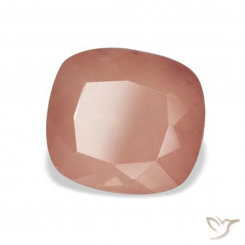 Labradorita Andesina Rojo medio natural de 5.12 ct, Forma Cojín, Transparente