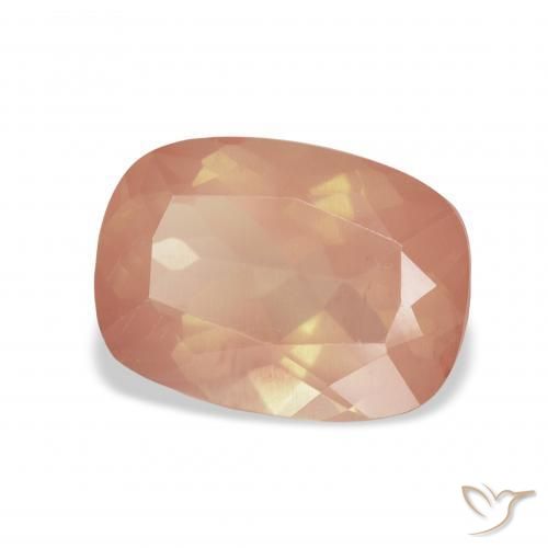 Labradorita Andesina Naranja rojizo natural de 3.58 ct, Forma Cojín, Transparente
