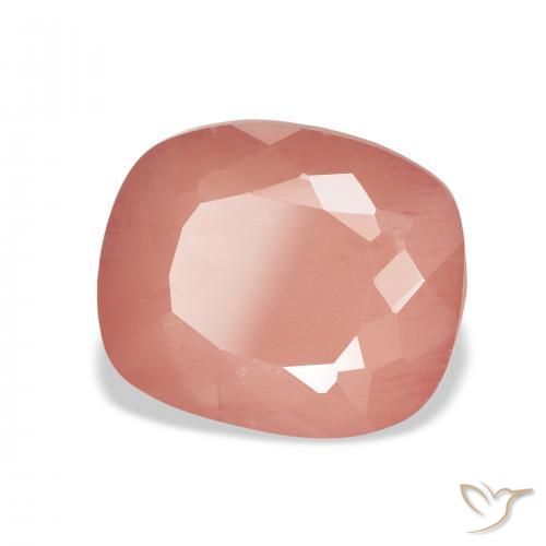 Labradorita Andesina Naranja rojizo pálido natural de 5.02 ct, Forma Cojín, Translúcido