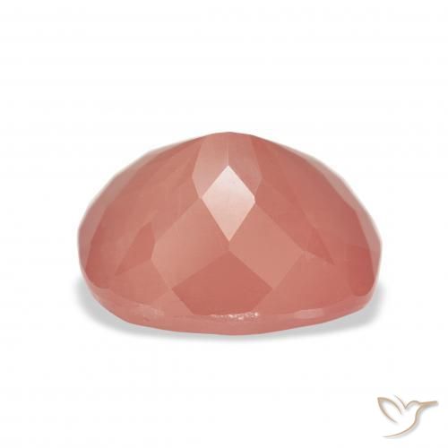 Labradorita Andesina Naranja rojizo pálido natural de 5.02 ct, Forma Cojín, Translúcido