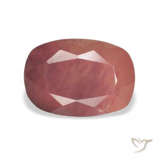 Labradorita Andesina Rojo medio natural de 3.02 ct, Forma Cojín, Translúcido