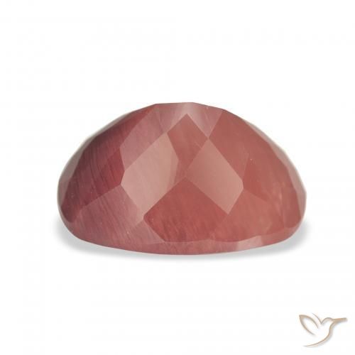 Labradorita Andesina Rojo medio natural de 3.02 ct, Forma Cojín, Translúcido