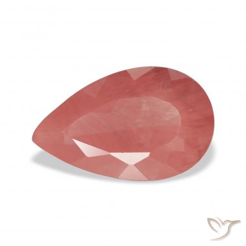 2.68ct Natural Rojo medio Labradorita Andesina, En forma de pera, Translúcido