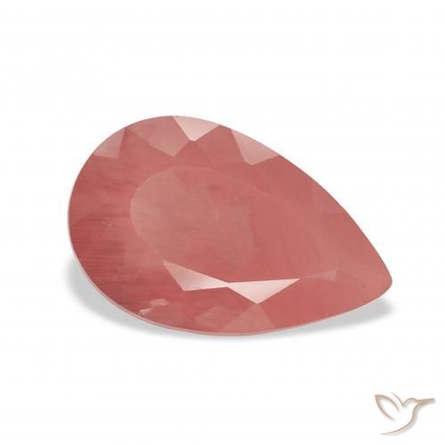 Labradorita Andesina Rojo medio natural de 2.68 ct, En forma de pera, Translúcido