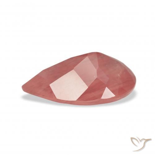 Labradorita Andesina Rojo medio natural de 2.68 ct, En forma de pera, Translúcido