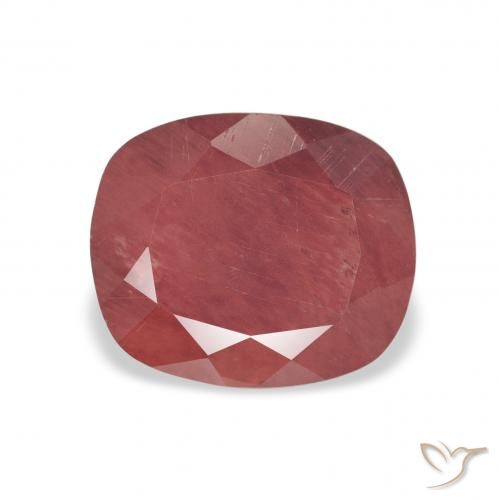 1.65ct Natural Rojo medio Labradorita Andesina, Forma Cojín, Translúcido