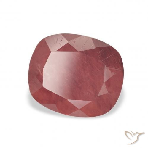 Labradorita Andesina Rojo medio natural de 1.65 ct, Forma Cojín, Translúcido